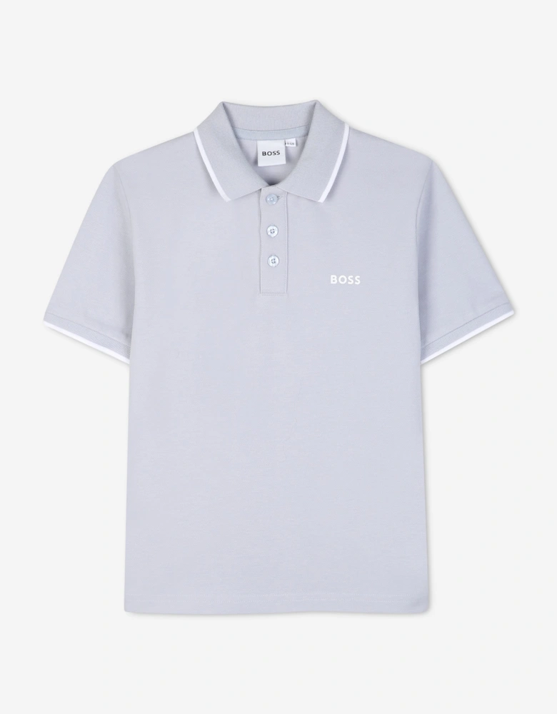 BOSS Boys Logo Polo Shirt in Blue