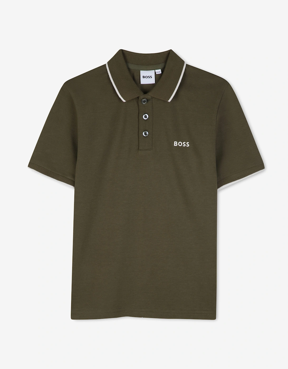 BOSS Boys Logo Polo Shirt in Green