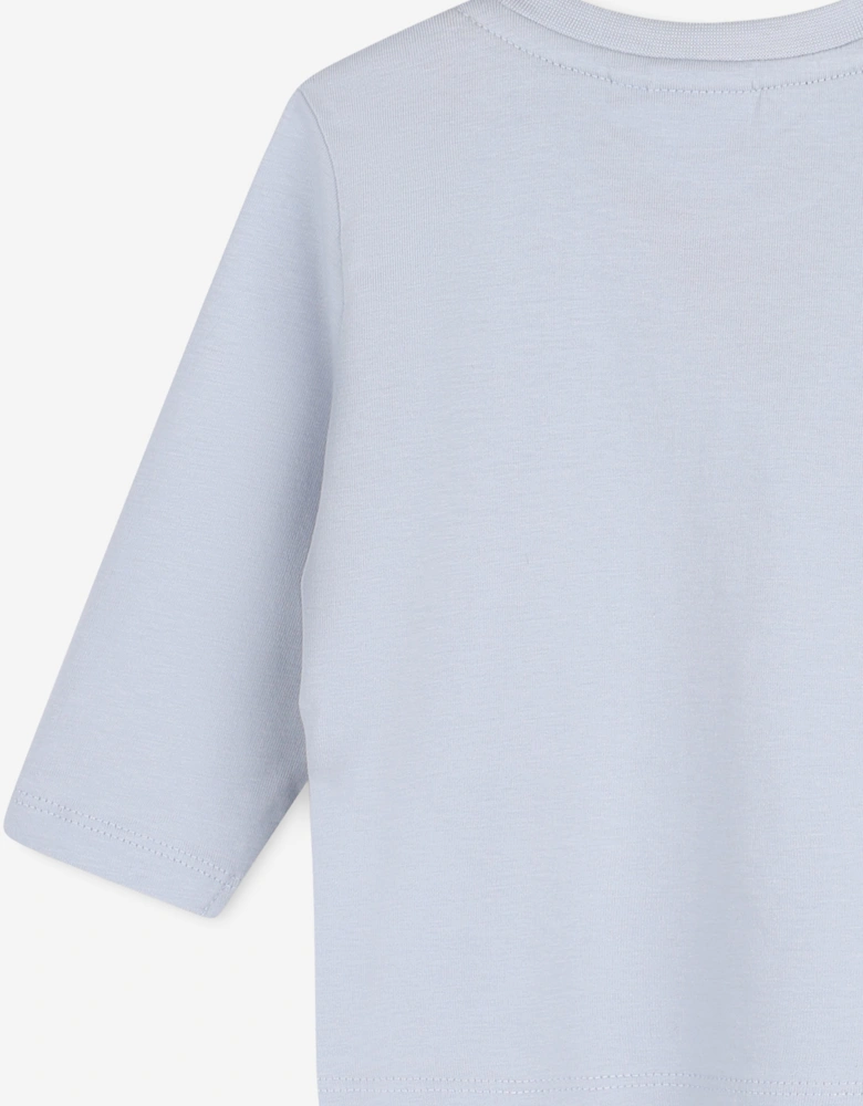 BOSS Baby Boys Multi Logo LS T-Shirt in Blue