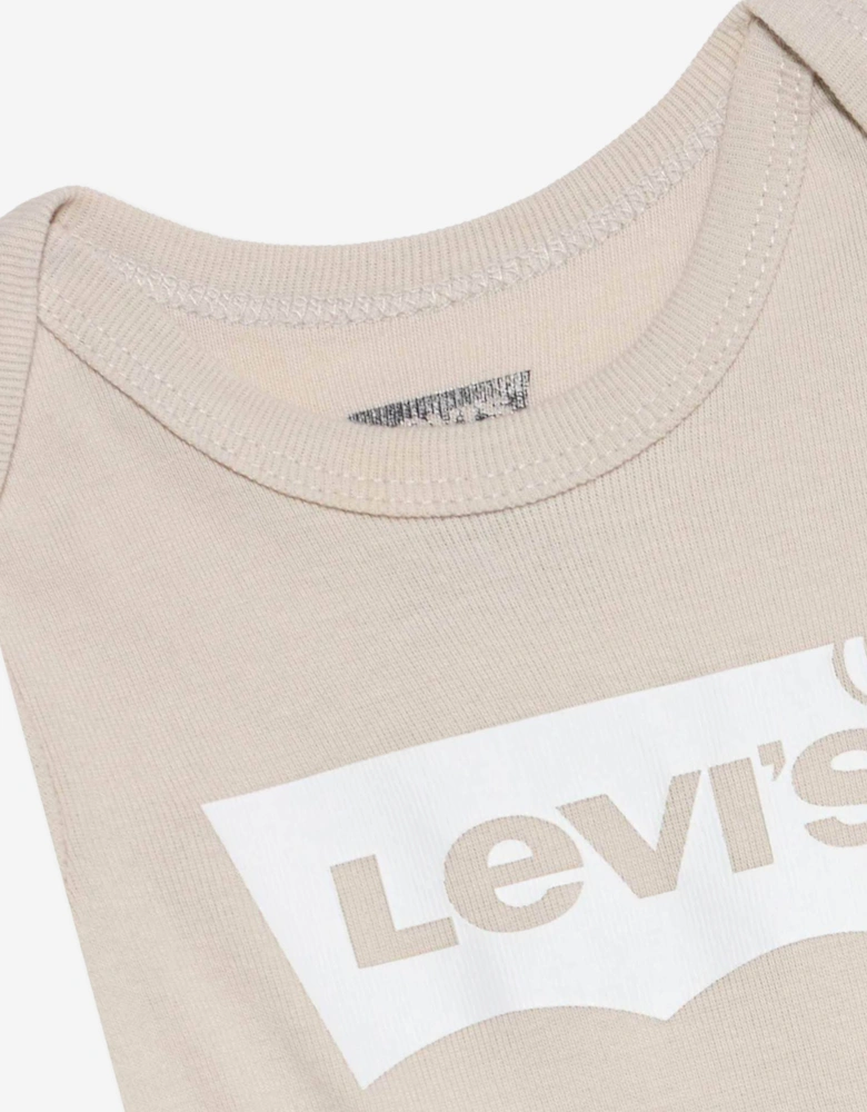 Levi's Baby Batwing Bodysuit Gift Set in Beige