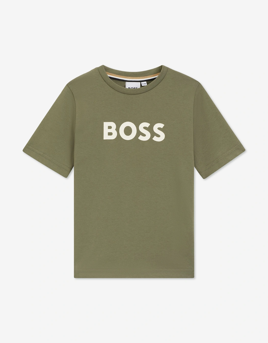 BOSS Boys Logo Print T-Shirt in Green