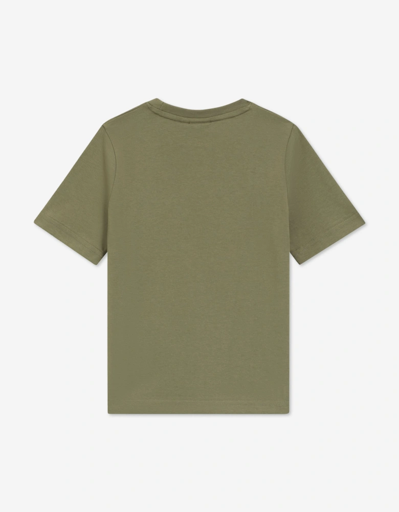 BOSS Boys Logo Print T-Shirt in Green