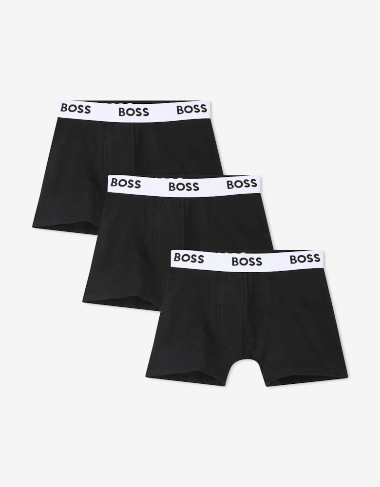 BOSS Boys Pack of 3 Boxer Shorts Set in Black