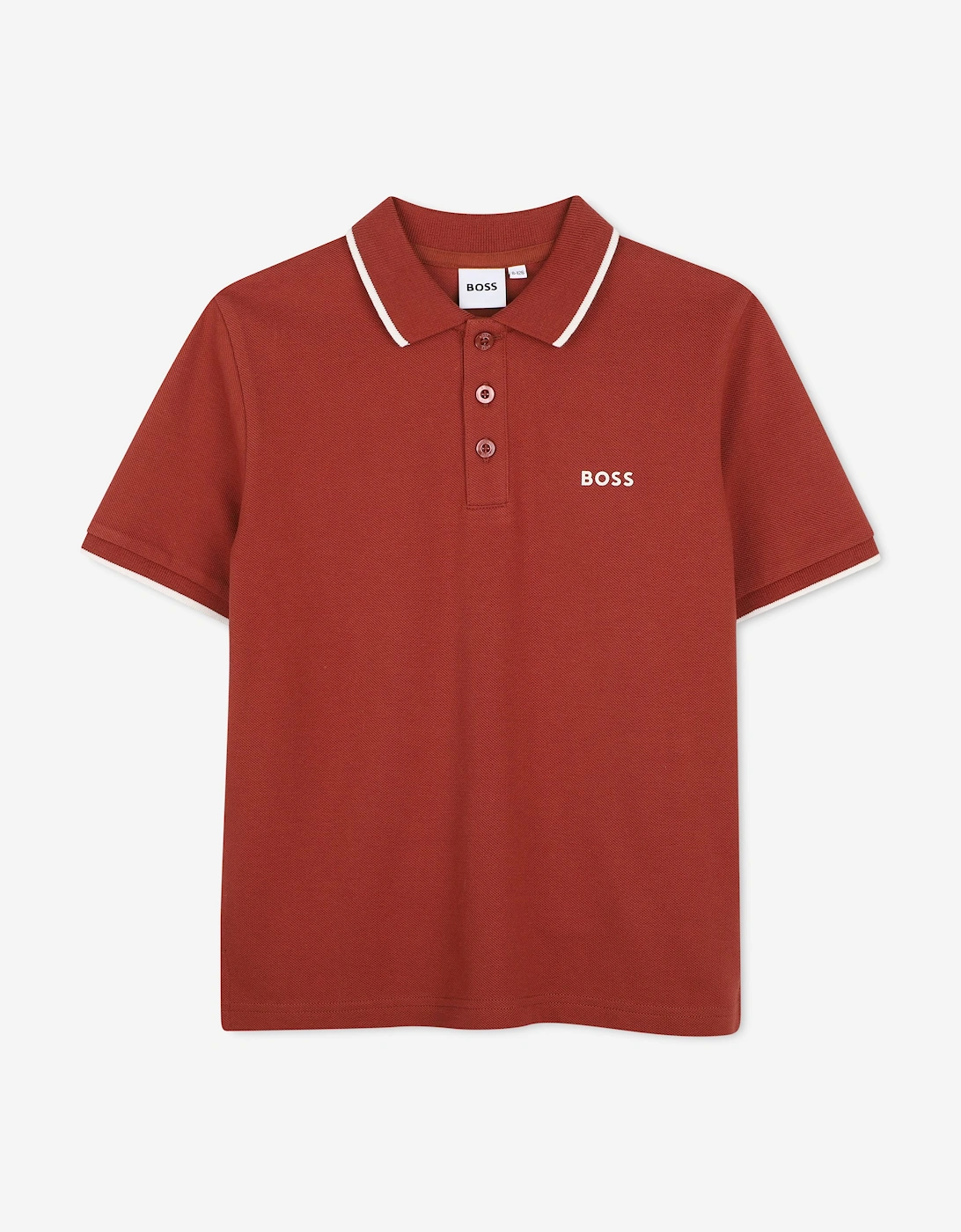 BOSS Boys Logo Polo Shirt in Red