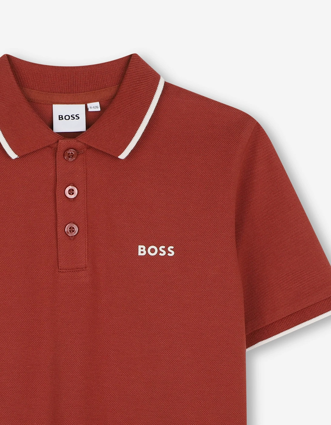 BOSS Boys Logo Polo Shirt in Red