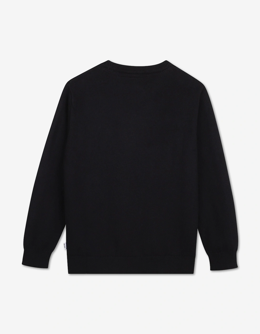 BOSS Boys Striped Logo Sweatshirt in Black