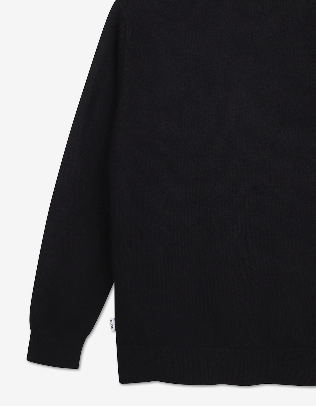 BOSS Boys Striped Logo Sweatshirt in Black