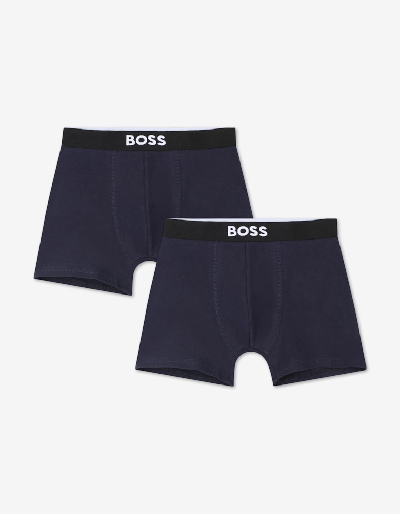 BOSS Boys Pack of 2 Boxer Shorts Set in Navy
