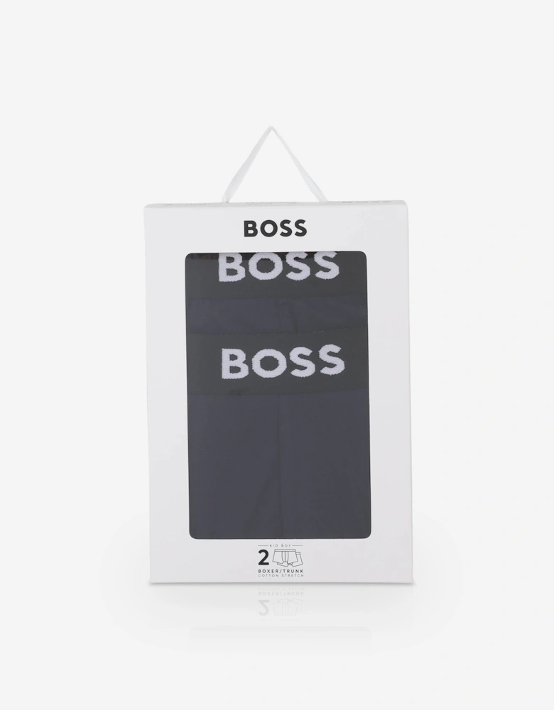 BOSS Boys Pack of 2 Boxer Shorts Set in Navy