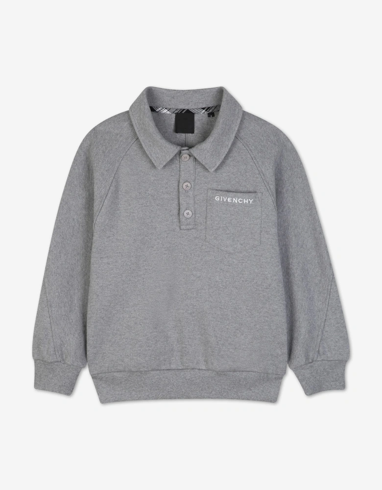 Givenchy Boys Logo Pocket Polo Shirt in Grey