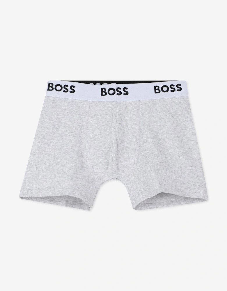 BOSS Boys Pack of 3 Boxer Shorts Set in Grey