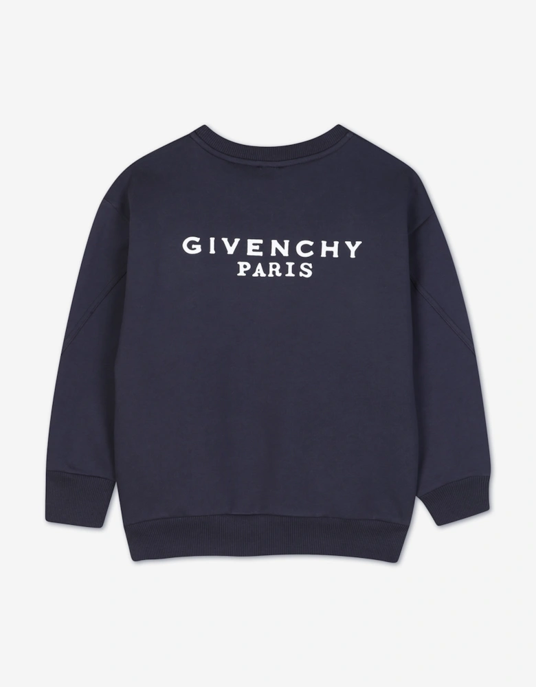 Givenchy Kids Logo Print Sweatshirt in Navy