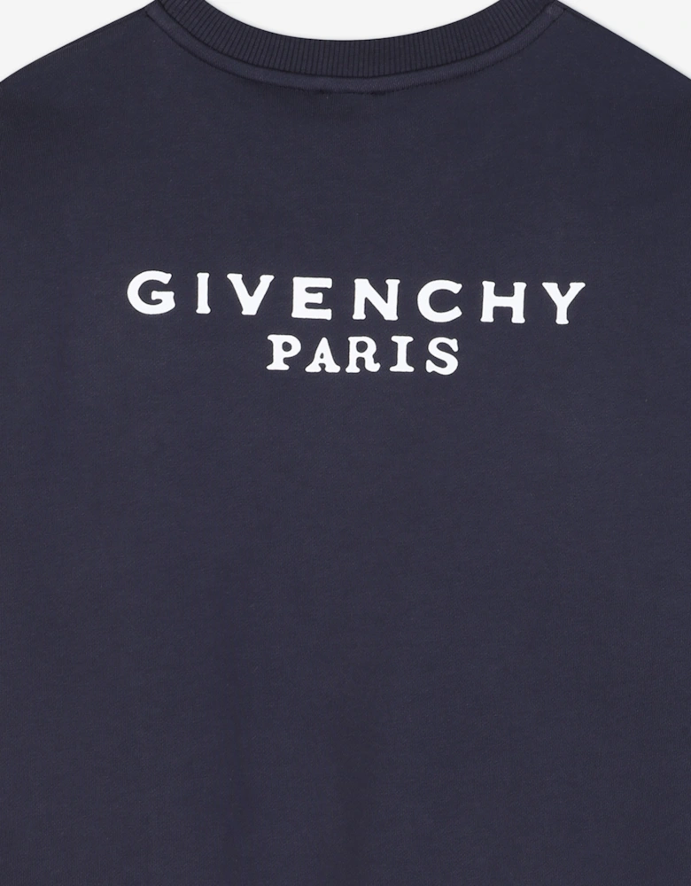Givenchy Kids Logo Print Sweatshirt in Navy