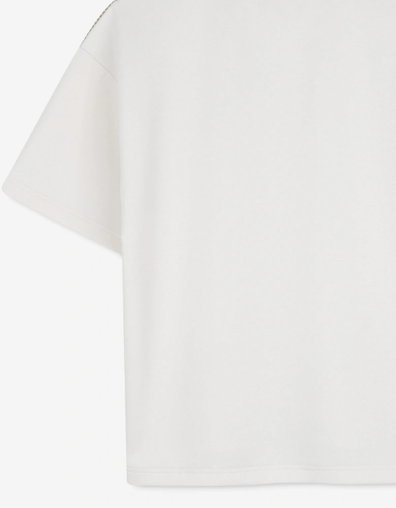 BOSS Boys Graphic Logo Print T-Shirt in Ivory