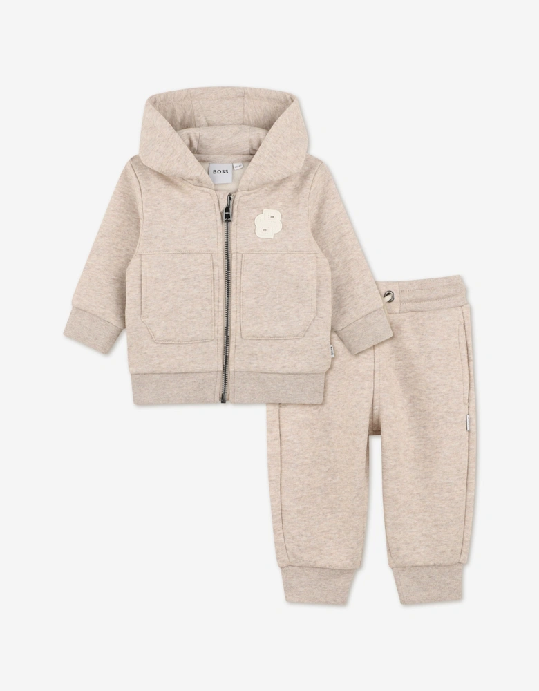 BOSS Baby Boys Double B Logo Tracksuit in Ivory