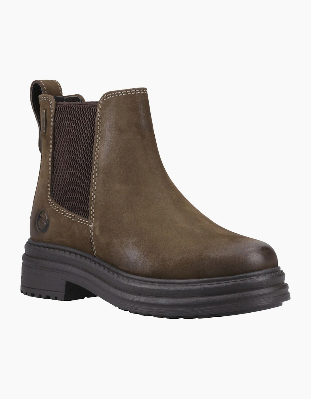 Cotswold Aldworth Leather Women's Olive Heeled Ankle Boots
