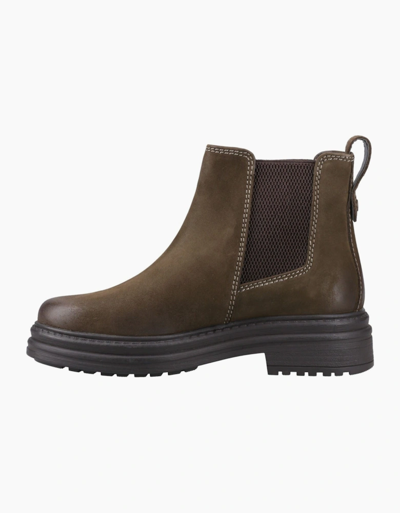 Cotswold Aldworth Leather Women's Olive Heeled Ankle Boots