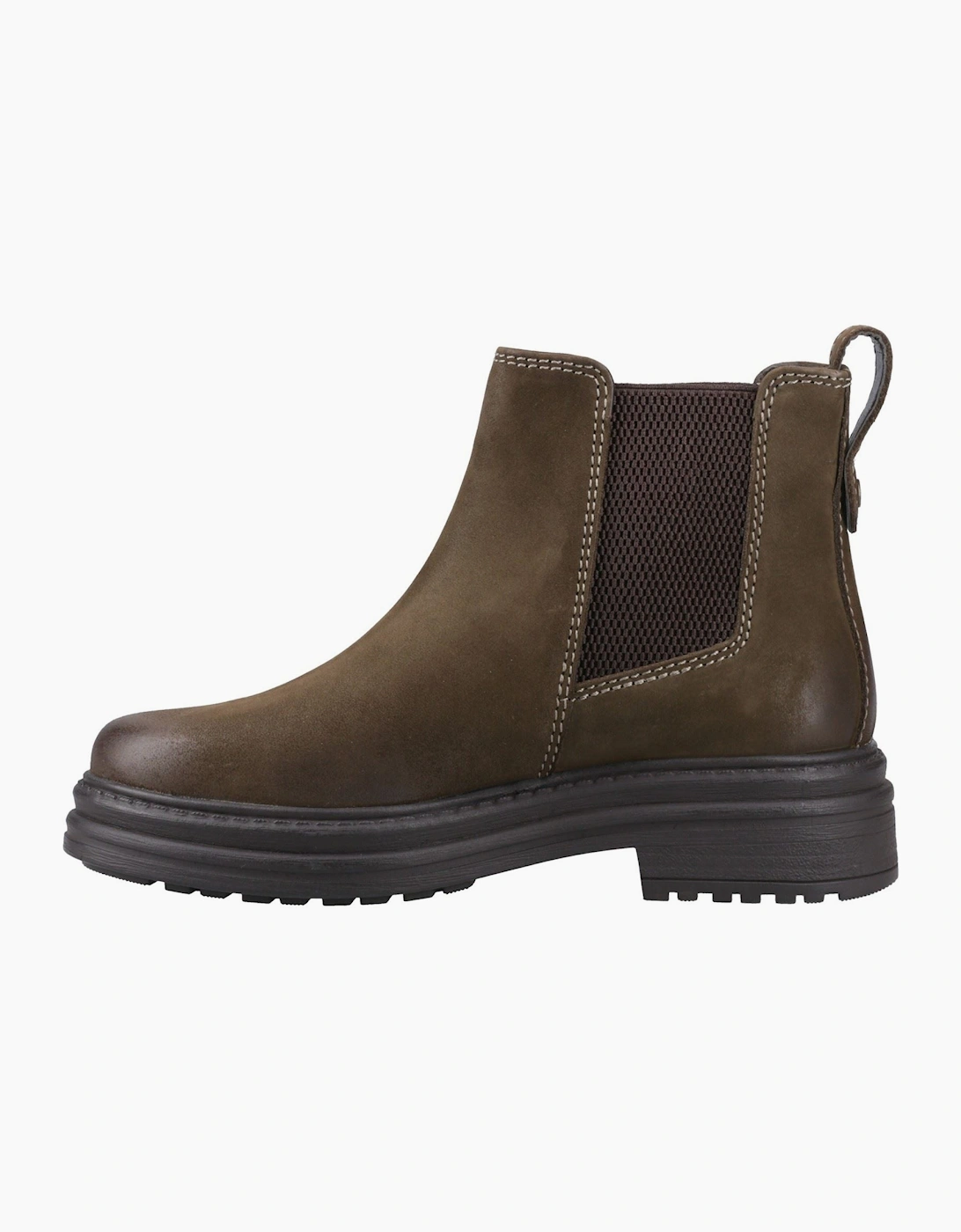 Cotswold Aldworth Leather Women's Olive Heeled Ankle Boots