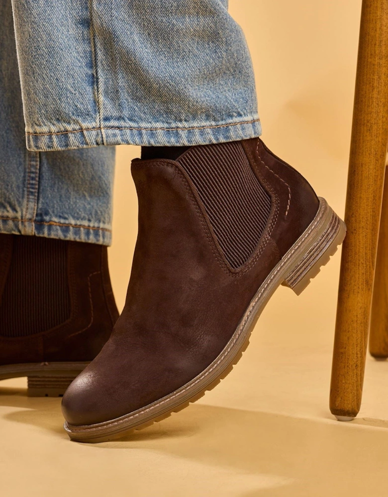 Hush Puppies Russell Leather Men's Dark Brown Ankle Boots