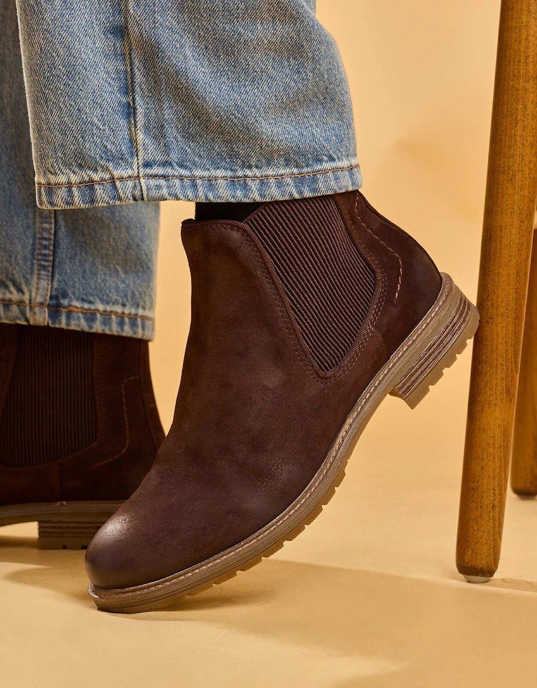 Hush Puppies Russell Leather Men's Dark Brown Ankle Boots