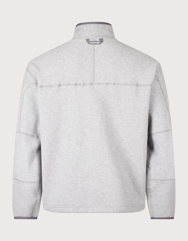 Relaxed Fit Button Placket Overhead Sweatshirt