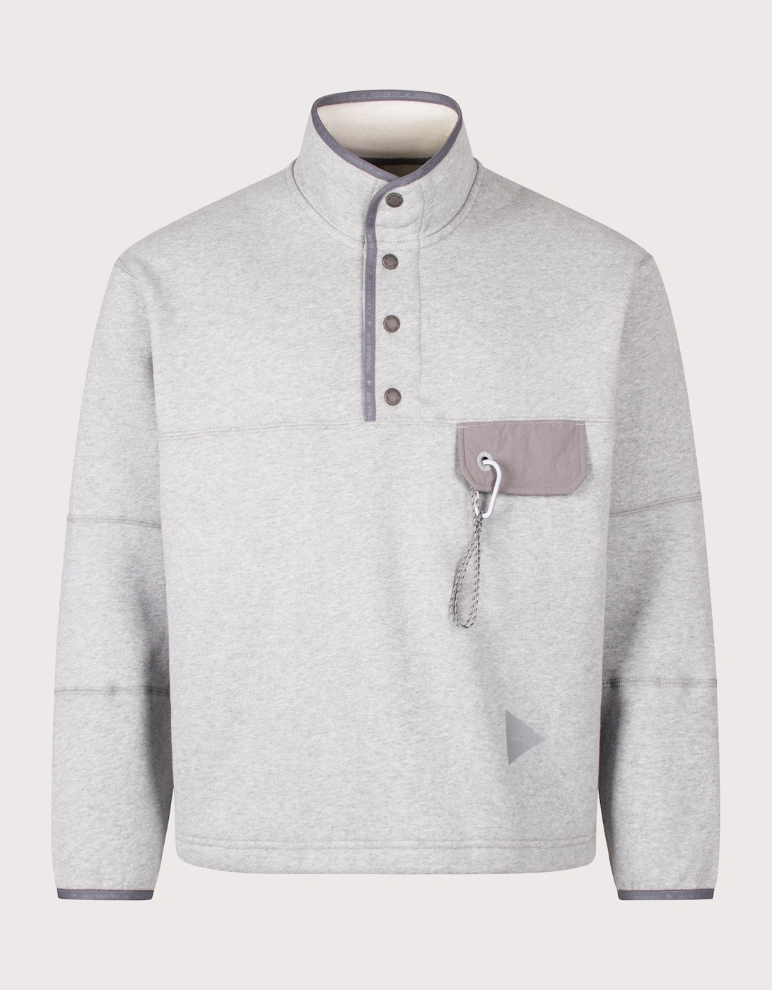 Relaxed Fit Button Placket Overhead Sweatshirt