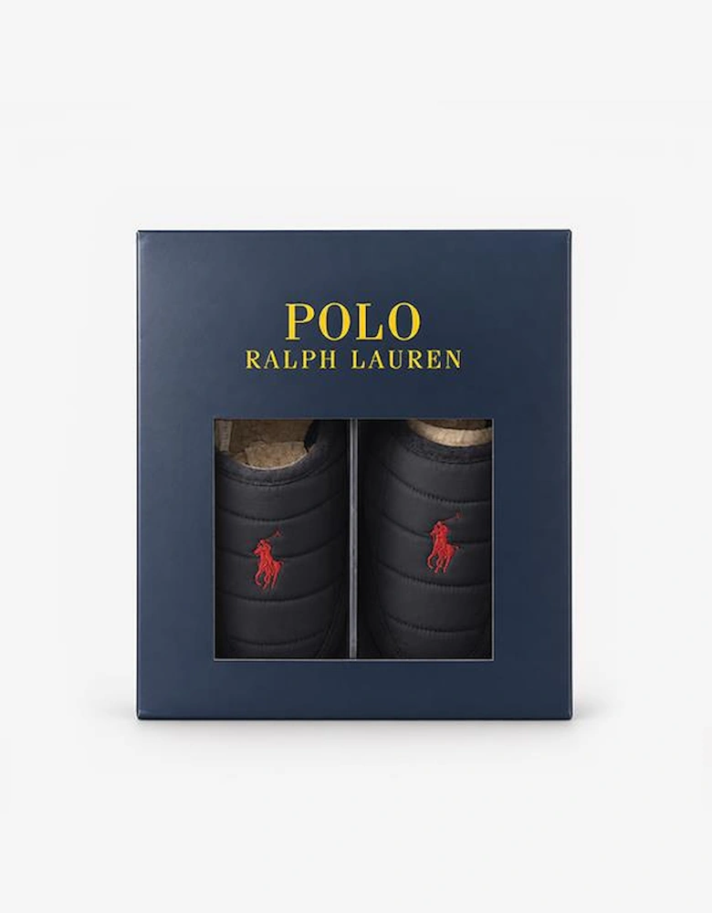 Polo Ralph Lauren READ SCFF II Mens Mules Navy Nylon/Navy Suede with Red