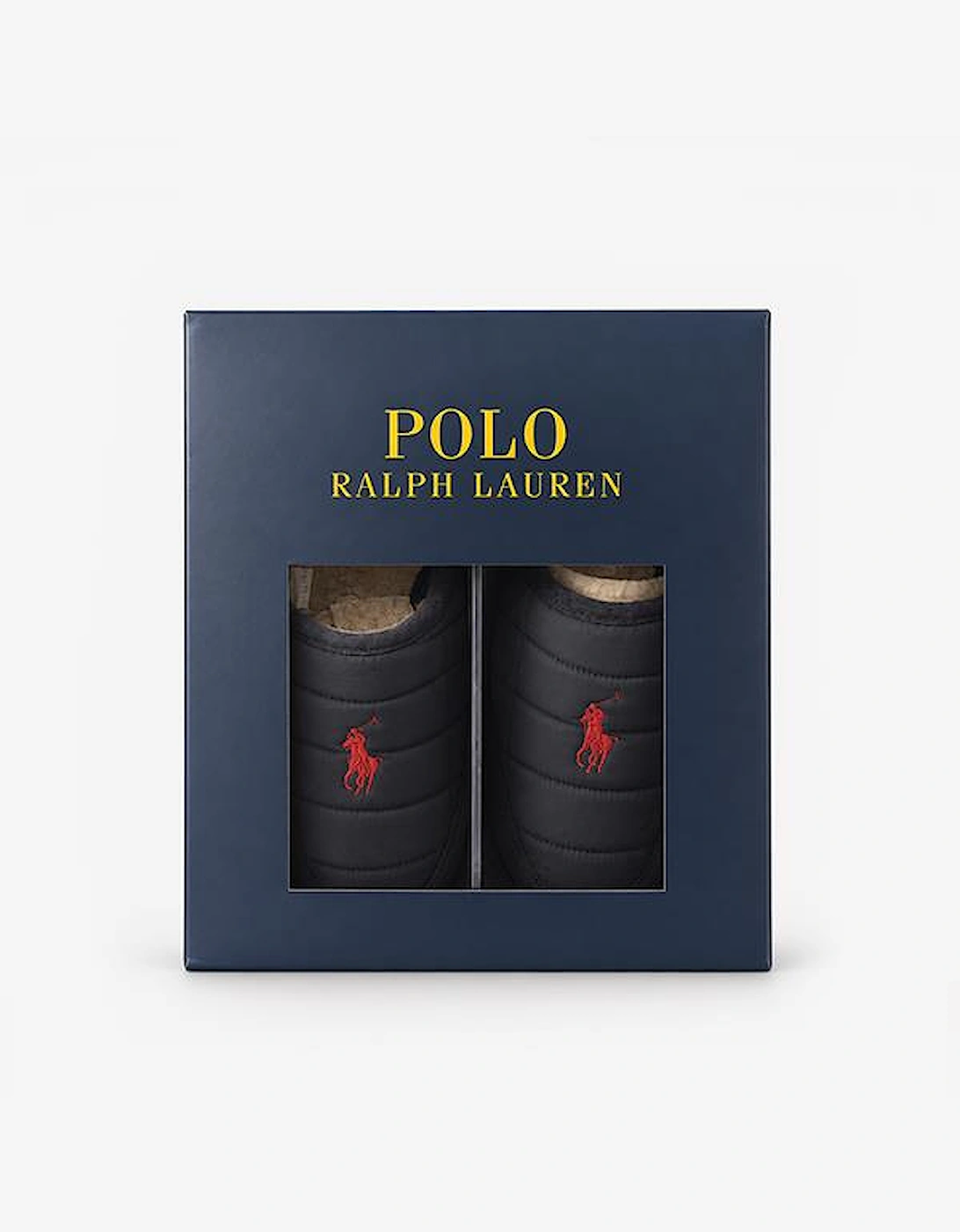 Polo Ralph Lauren READ SCFF II Mens Mules Navy Nylon/Navy Suede with Red