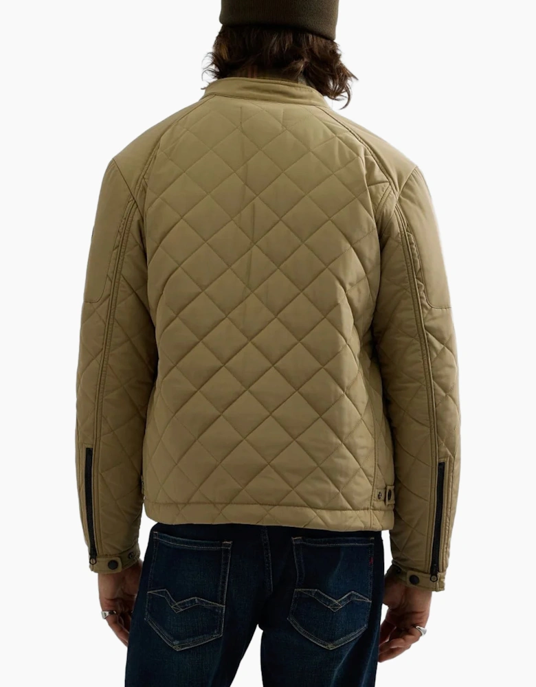 Replay Quilted Jacket With Pockets Biker STONE