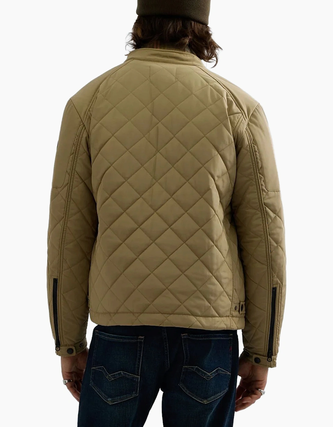 Replay Quilted Jacket With Pockets Biker STONE