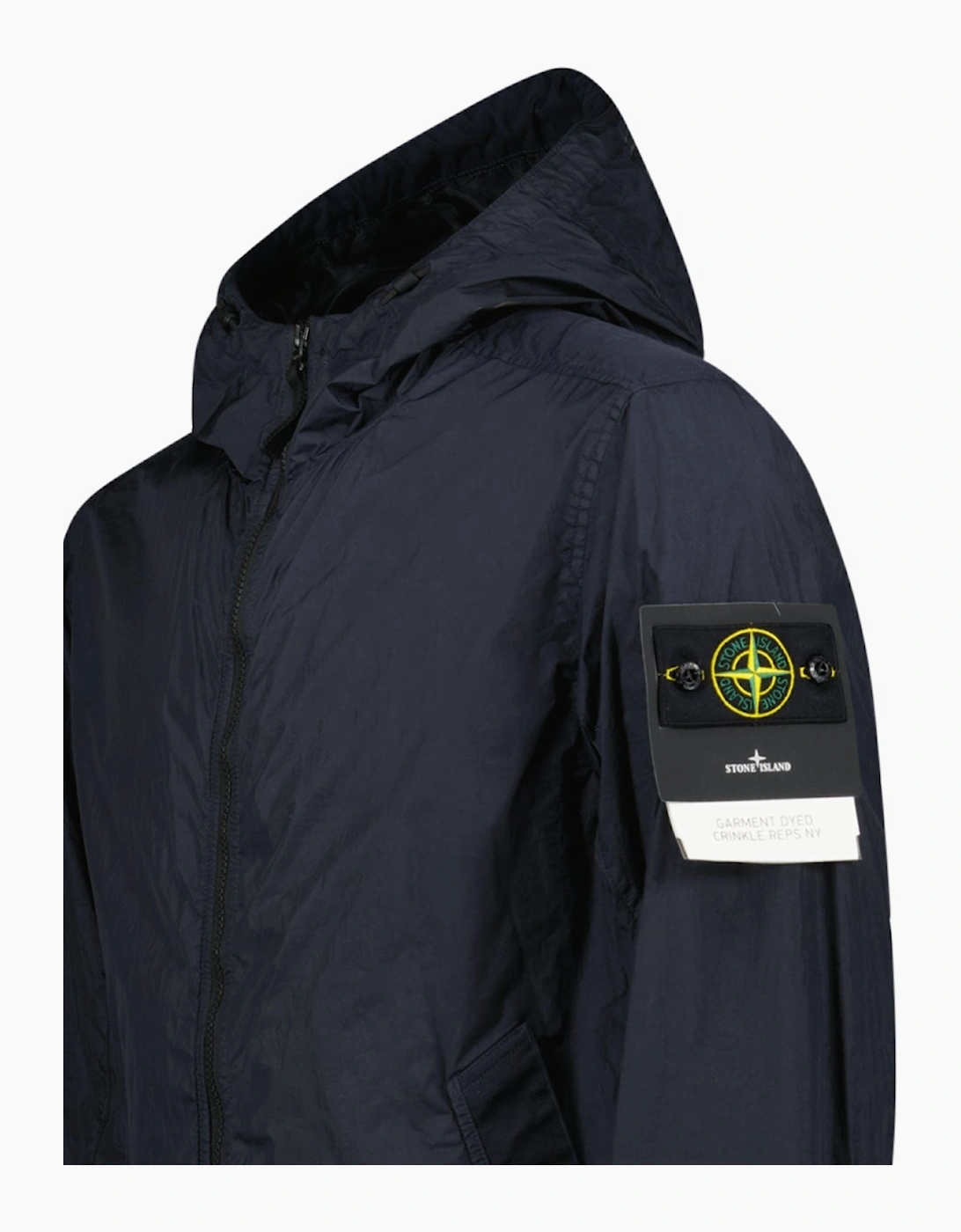 Stone Island Crinkle Reps NY Hooded Jacket in Navy