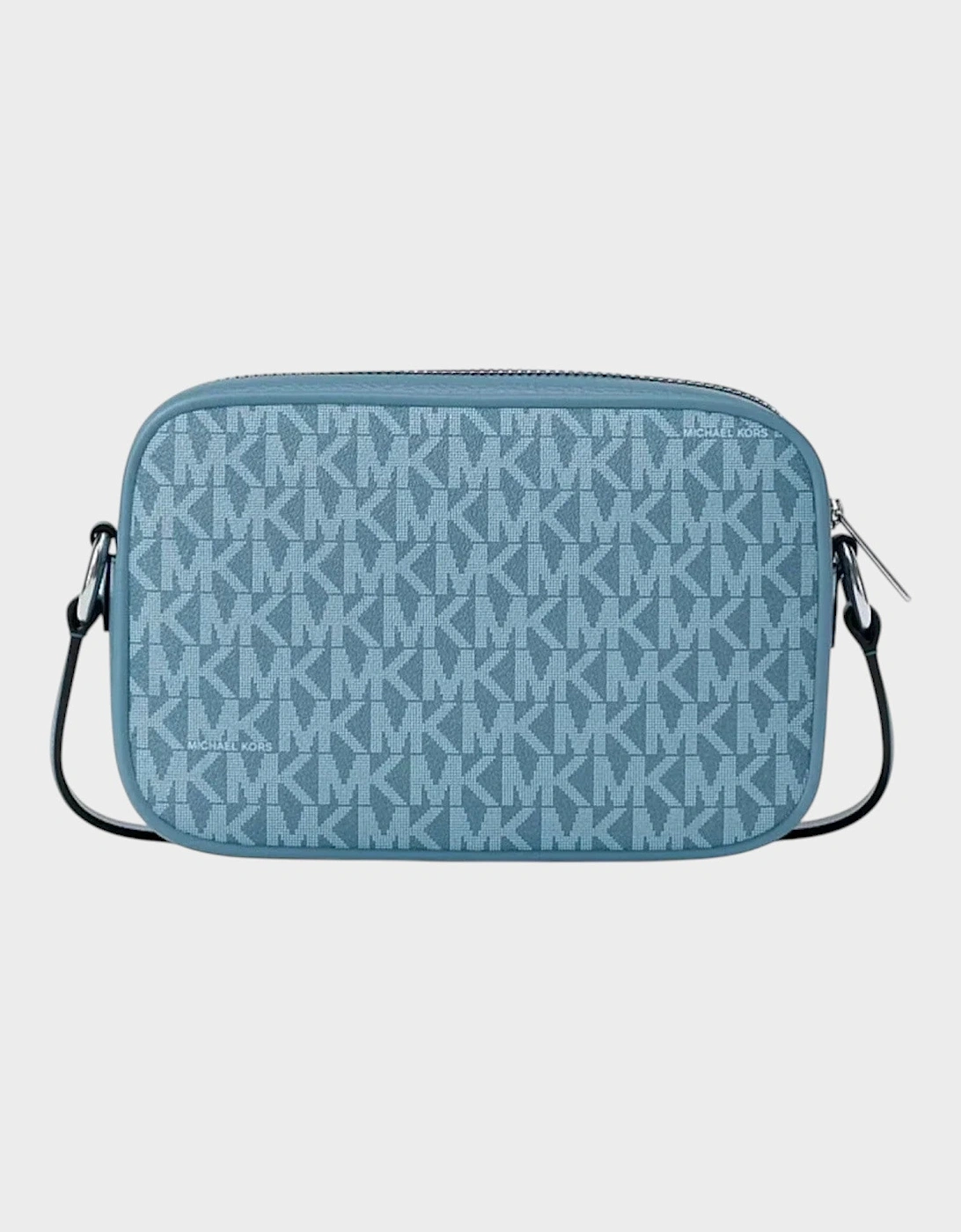 Jet Set Small Signature Logo Camera Crossbody Bag Denim Blue