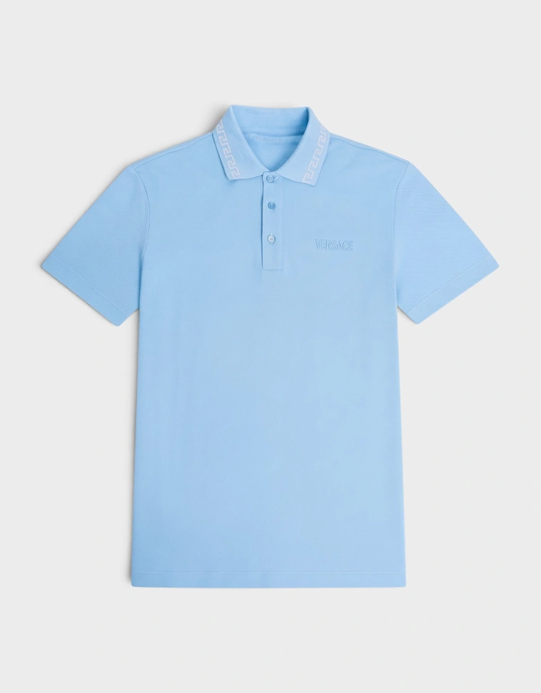 Logo Polo Piquet Greca Blue Silver