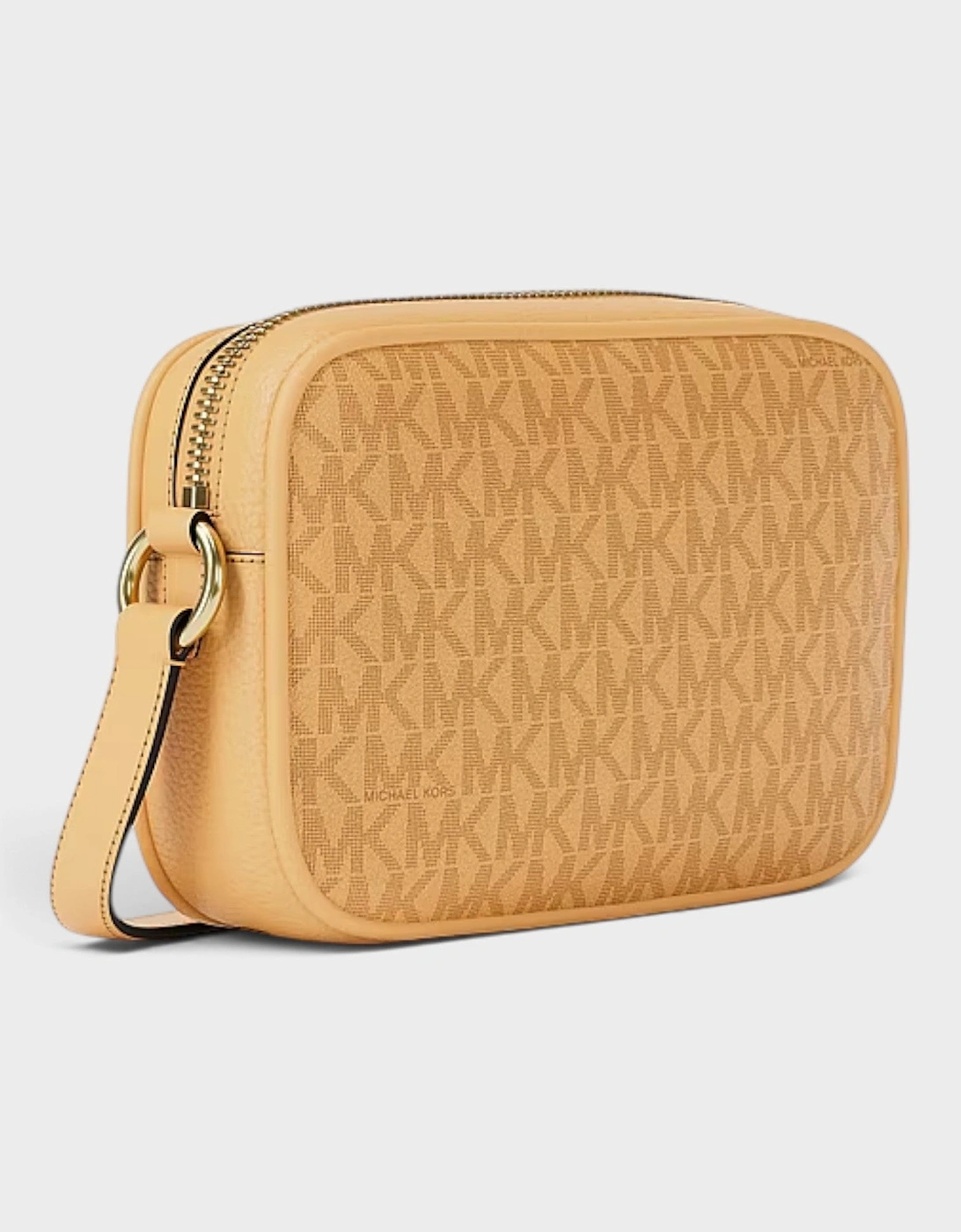 Jet Set Small Signature Logo Camera Crossbody Bag Honey Wheat