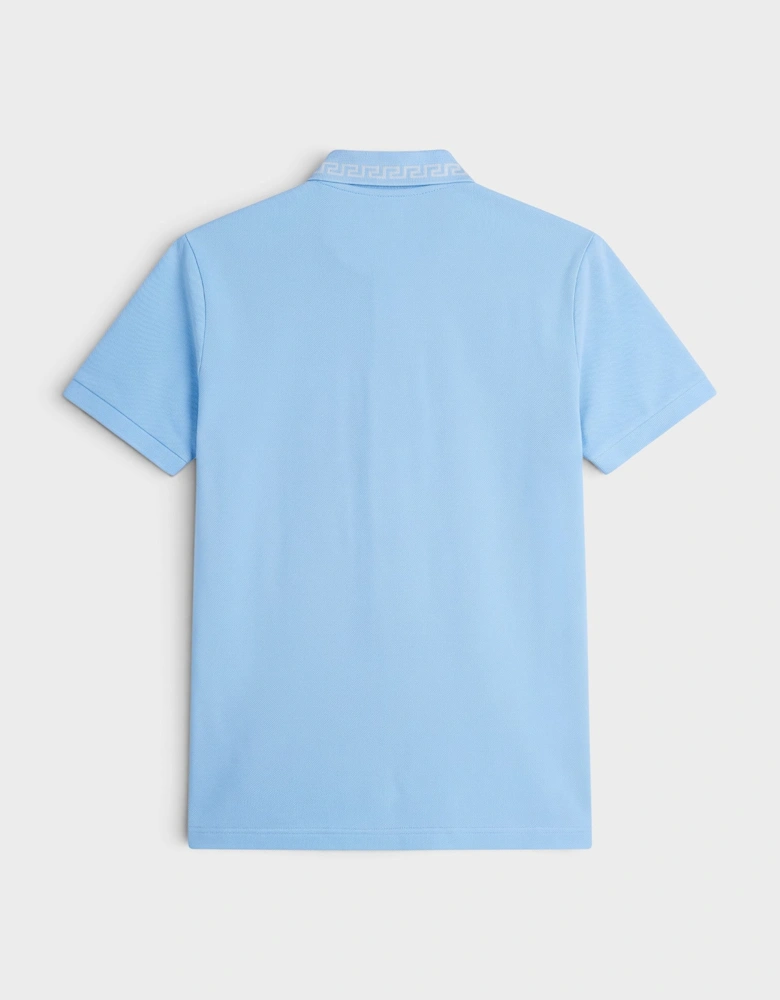 Logo Polo Piquet Greca Blue Silver