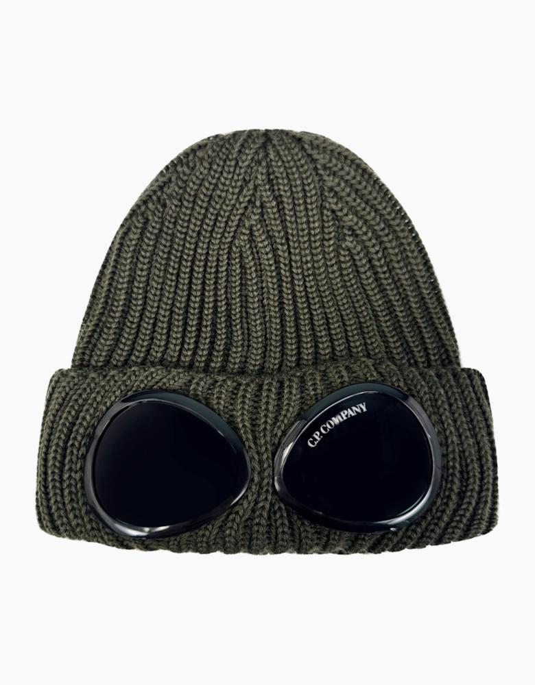 CP Company Extra Fine Merino Wool Goggle Beanie Khaki