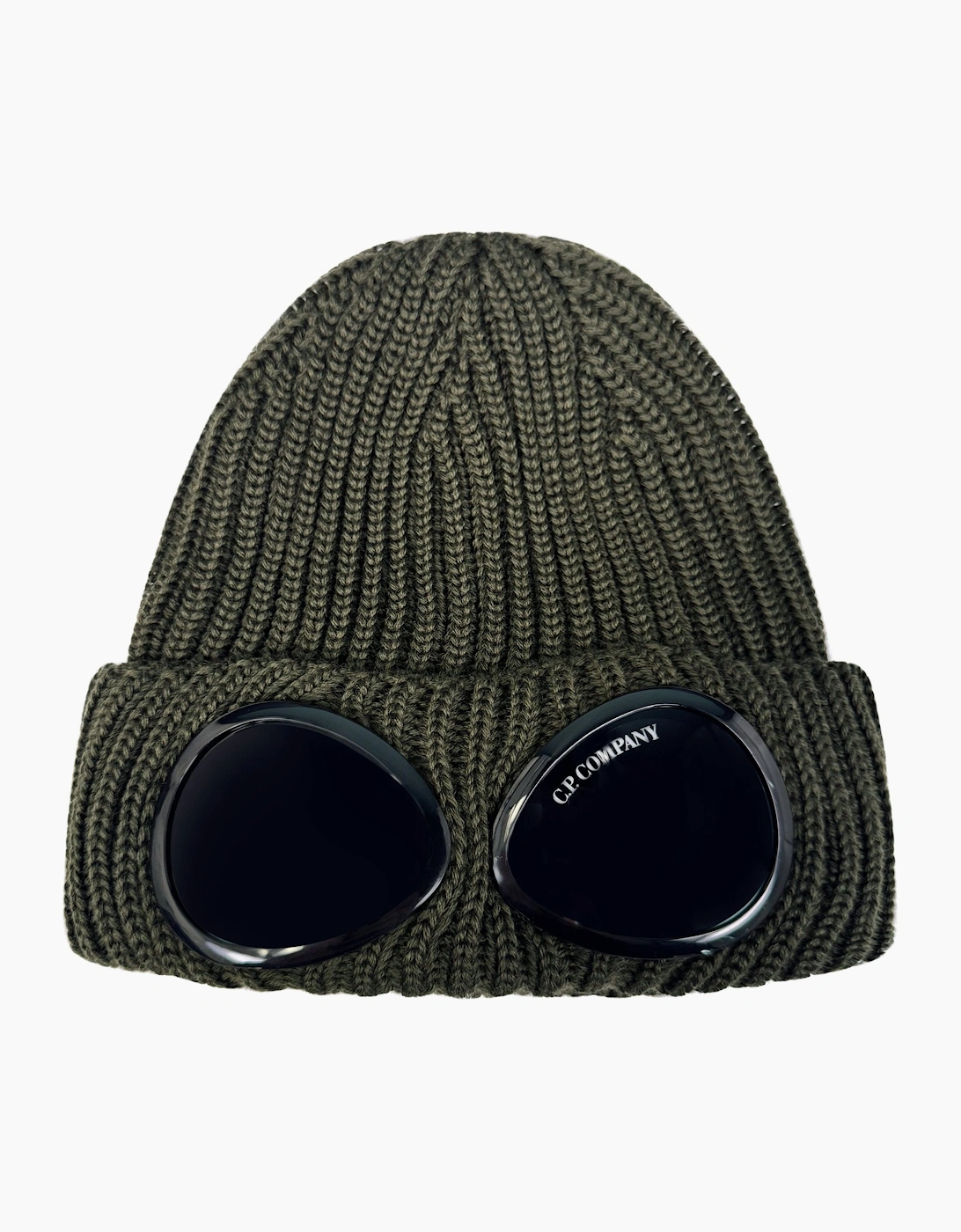 CP Company Extra Fine Merino Wool Goggle Beanie Khaki