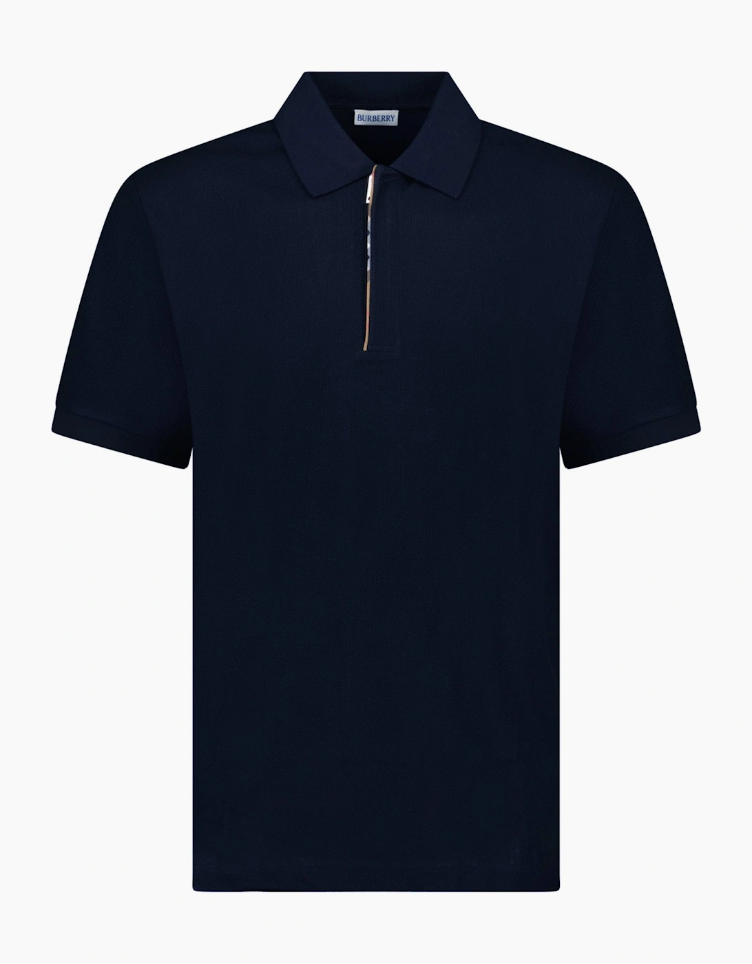 Burberry ‘Hartford’ Zip Check Polo Navy