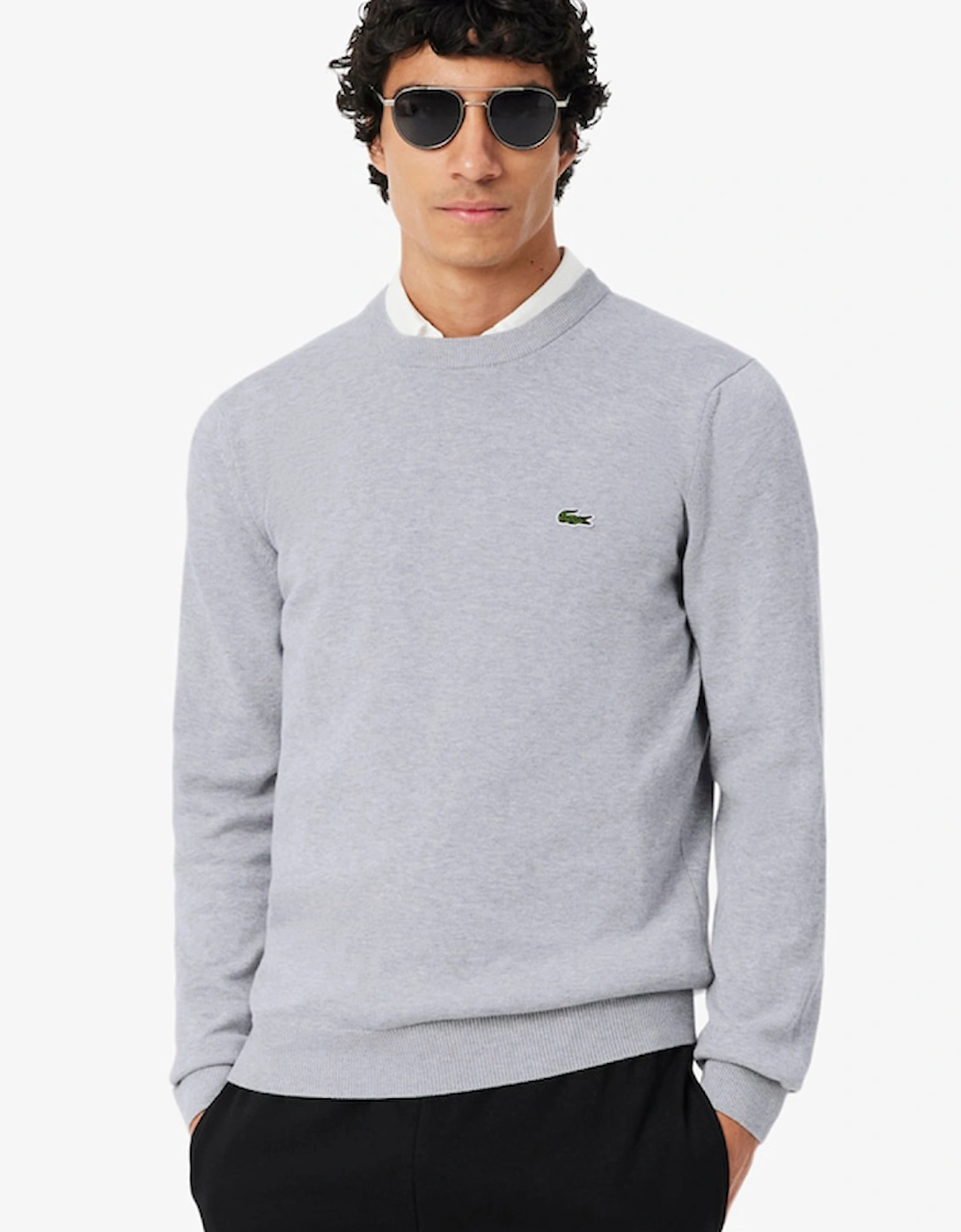 Lacoste Monochrome Crew Neck Cotton Sweatshirt