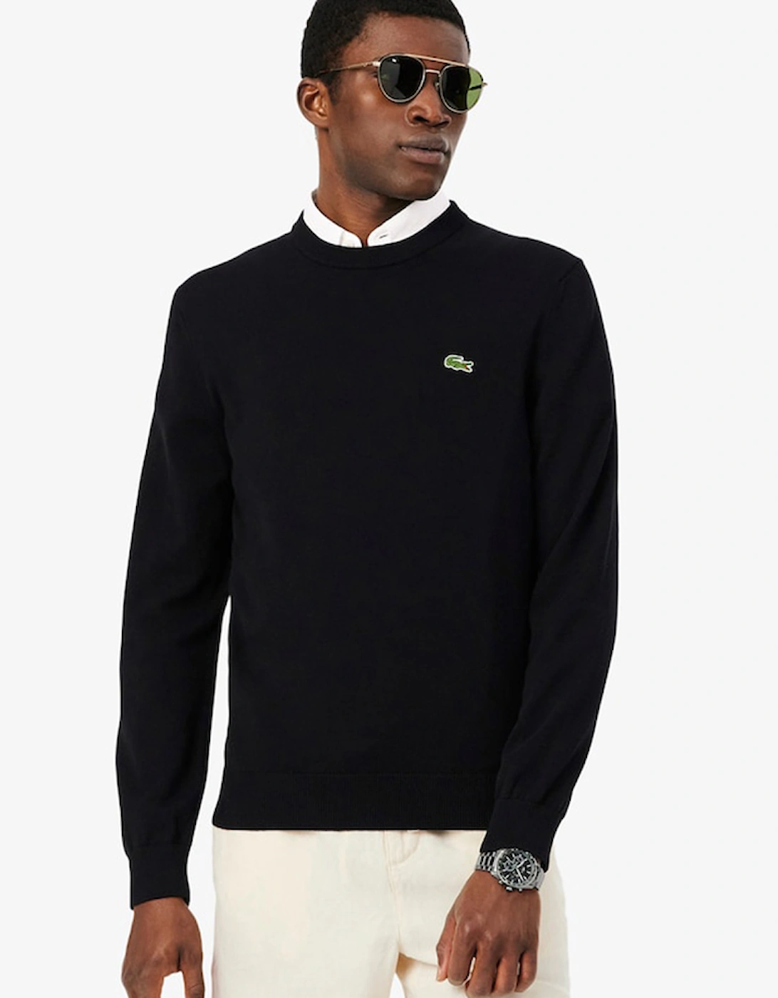 Lacoste Monochrome Crew Neck Cotton Sweatshirt