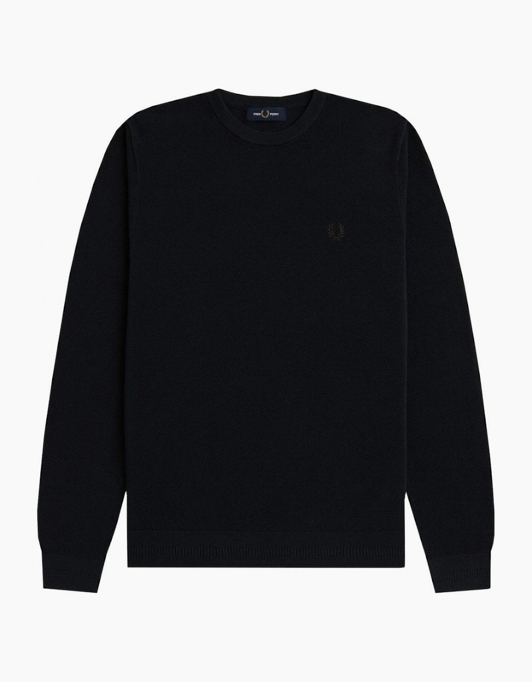 Fred Perry Men's Navy Cotton Pique Knitted Jumper