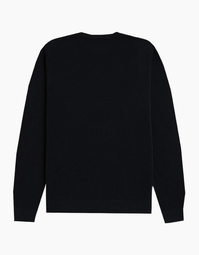 Fred Perry Men's Navy Cotton Pique Knitted Jumper