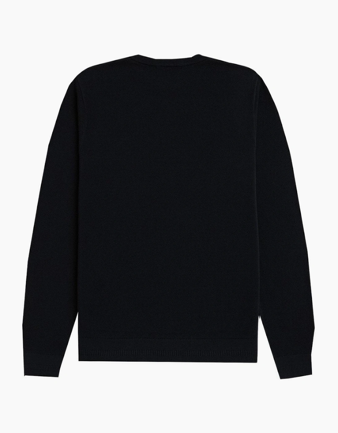 Fred Perry Men's Navy Cotton Pique Knitted Jumper