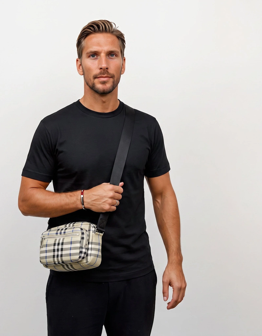 Burberry Warner Check Crossbody Bag Lichen