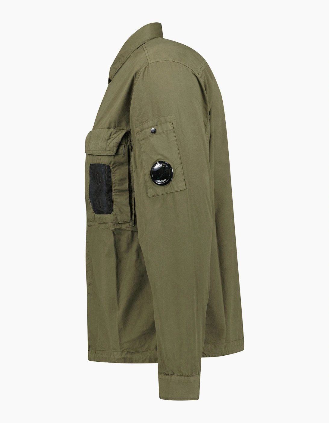 CP Company Organic Gabardine Lens Overshirt Khaki