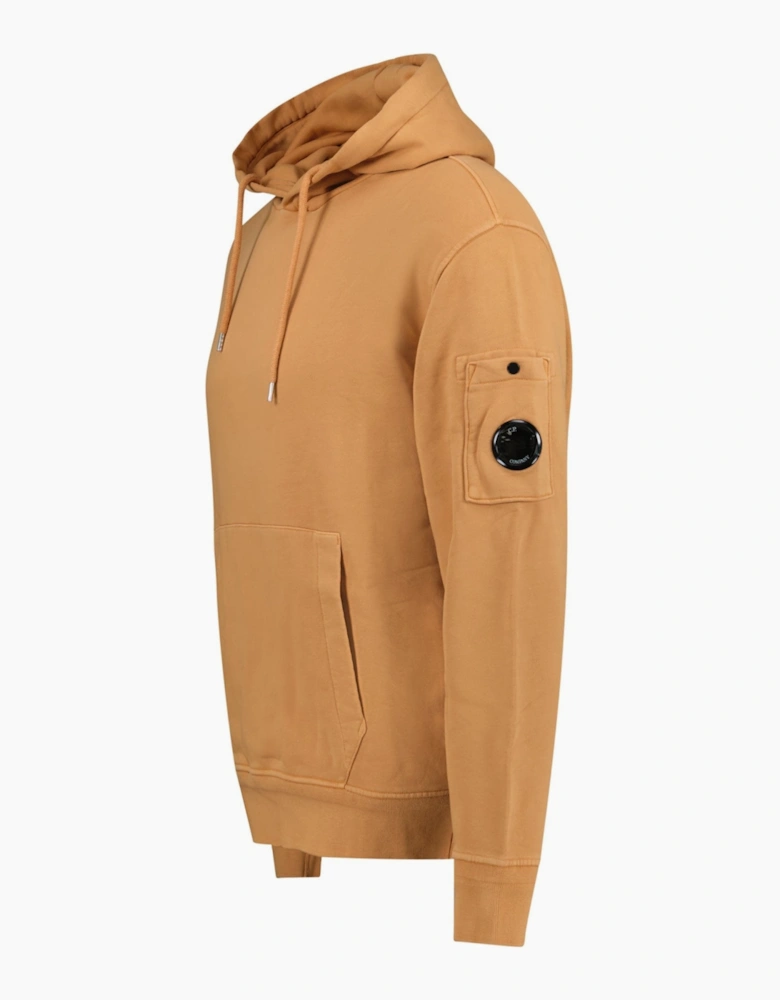 CP Company Lens Diagonal Raised Fleece Hoodie Apricot