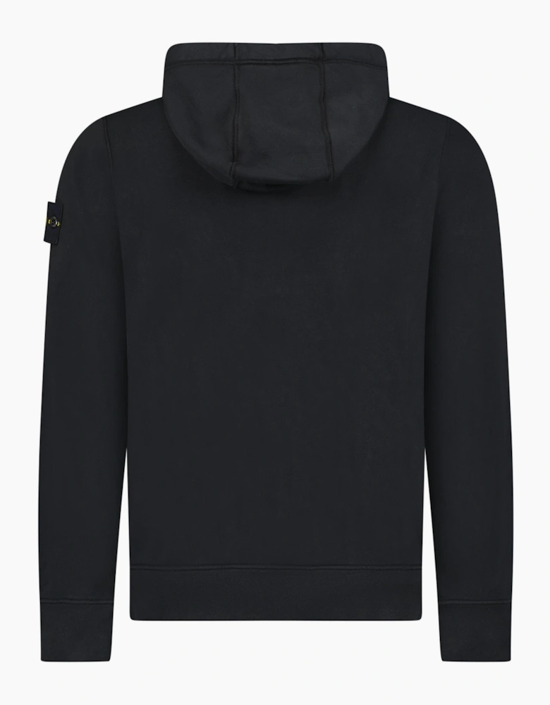 Stone Island Organic Cotton Fleece Zip Hoodie Black