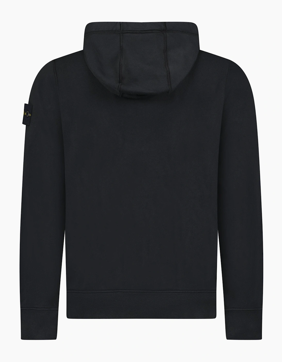 Stone Island Organic Cotton Fleece Zip Hoodie Black