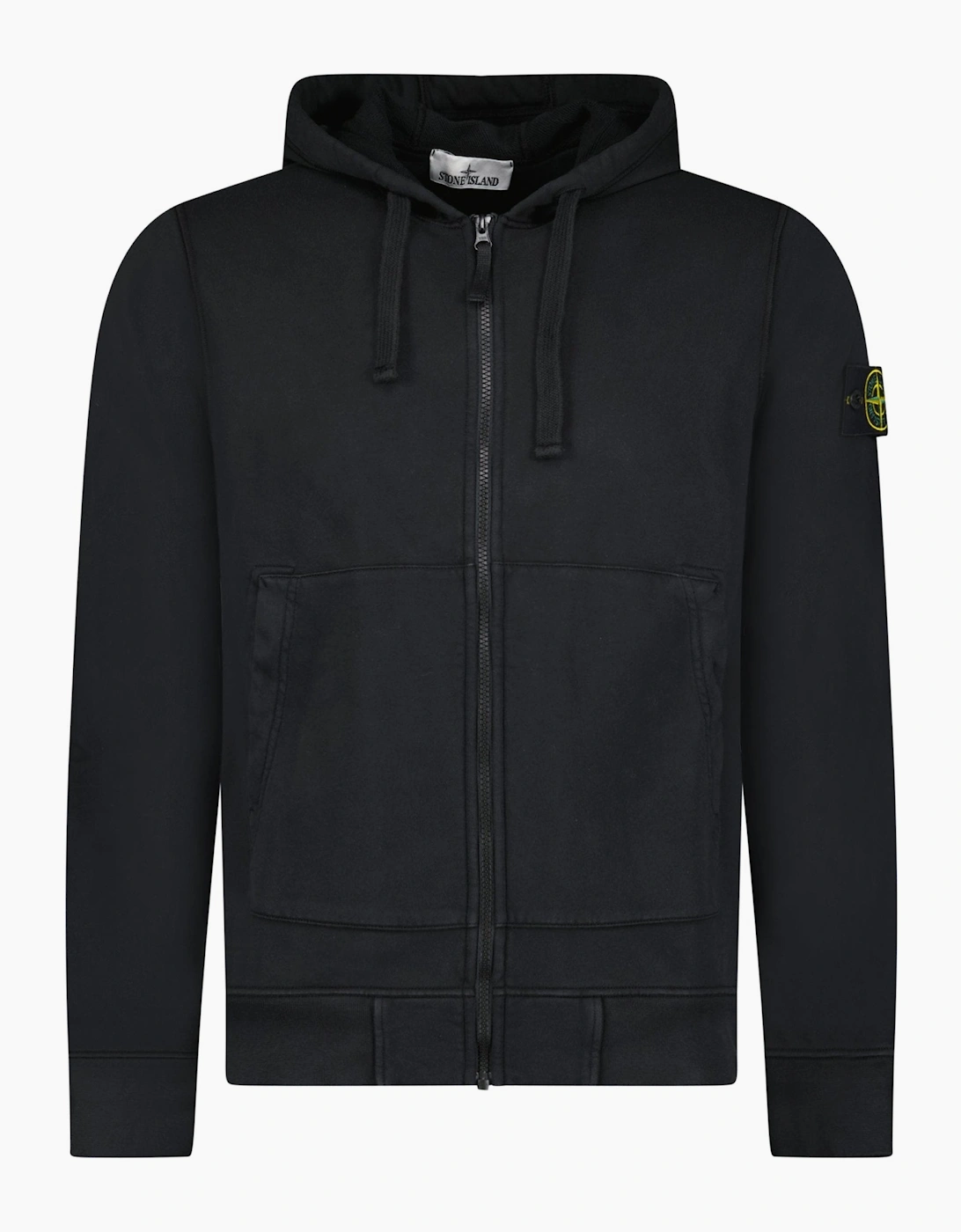 Stone Island Men's Stone Island Organic Cotton Fleece Zip Hoodie Black