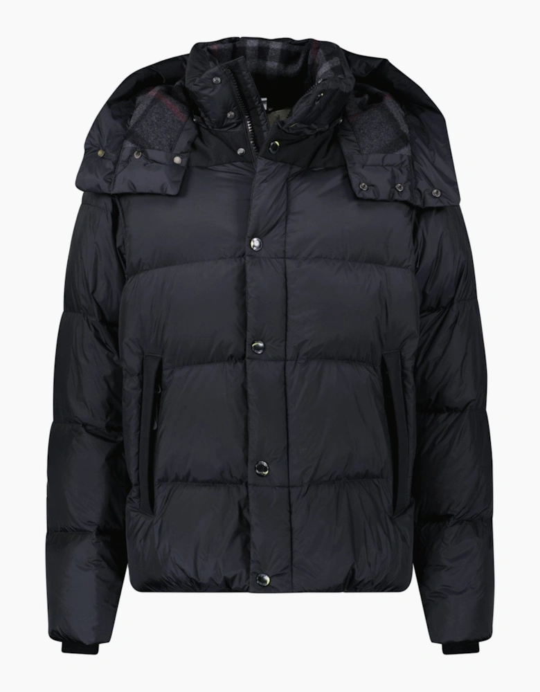 Burberry 'Leeds' Detachable Sleeve Hooded Down Jacket Black